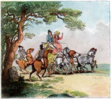 Vicissitudes of the road in 1787, the highwayman, Lord Barrymore stopped 1890