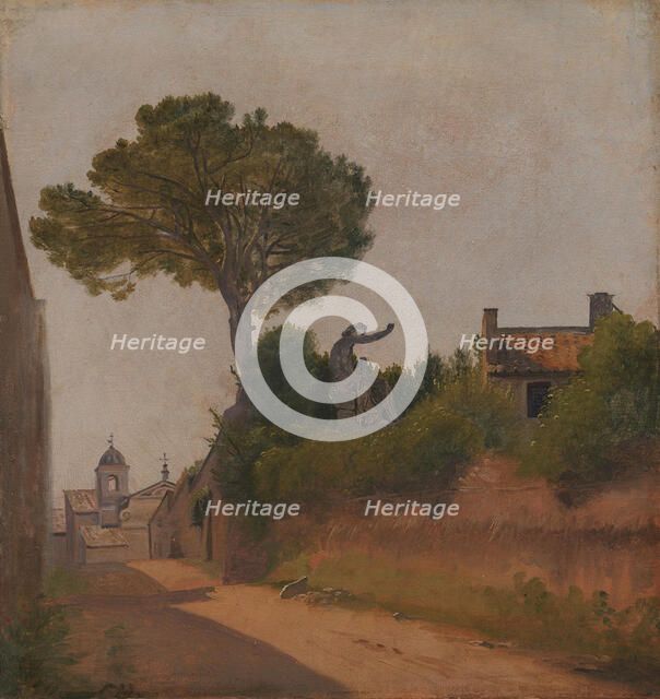 Vicolo Sterrato, now Salita di S. Nicola da Tolentino in Rome, 1837-1840. Creator: Constantin Hansen.