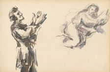 Victor Chocquet and an Angel for "The Apotheosis of Delacroix", 1878/1880. Creator: Paul Cezanne