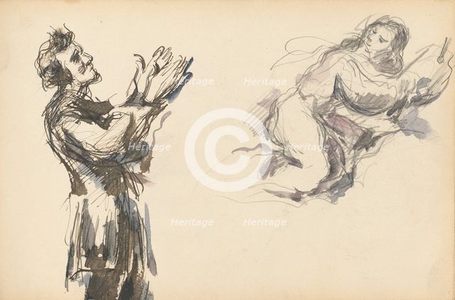 Victor Chocquet and an Angel for "The Apotheosis of Delacroix", 1878/1880. Creator: Paul Cezanne.
