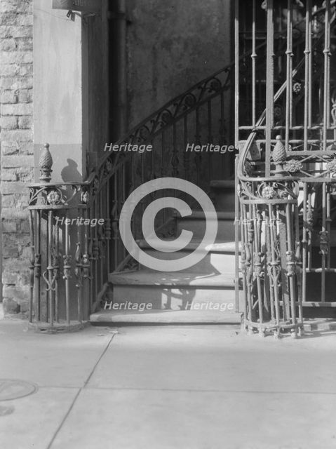 Victor David House (Le Petit Salon) entrance stairway, 620 St. Peter Street, New Orleans, c1920-1926 Creator: Arnold Genthe.