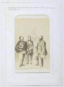 Victor Emmanuel II King of Sardinia, Giuseppe Garibaldi and Camillo Benso, Count of Cavour, 1860-69. Creator: Unknown