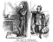 Victor Emmanuel II knocking on the door of Naples, 1861. Artist: John Tenniel