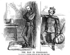 Victor Emmanuel II knocking on the door of Naples, 1861. Artist: John Tenniel
