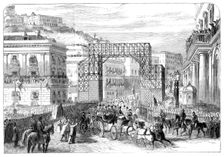 Victor Emmanuel's entry into Naples: scene in the Piazza del Palazzo Reale, looking up..., 1860. Creator: Unknown