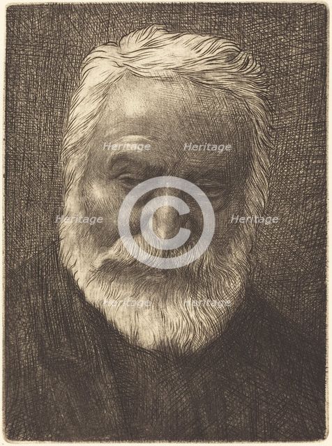 Victor Hugo, 2nd plate. Creator: Alphonse Legros.