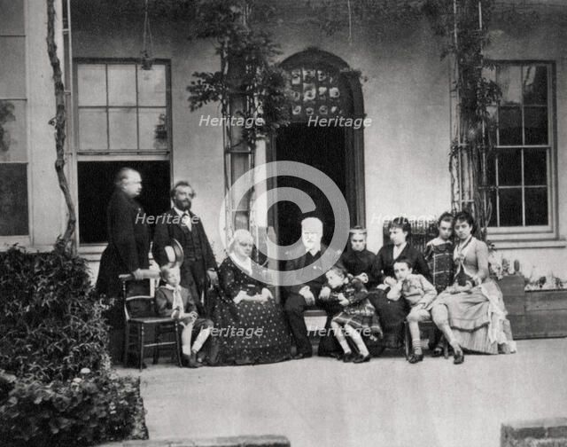 Victor Hugo, French novelist, in exile in Guernsey, 1866. Artist: Unknown