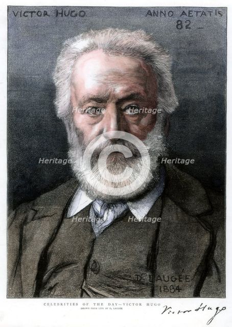 Victor Hugo, French author, 1885.Artist: D Laugee