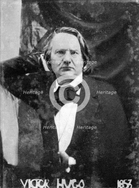 Victor Hugo, French poet, dramatist and novelist, 1853. Artist: Unknown