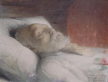 Victor Hugo on his deathbed, c1885. Creator: Desire Francois Laugee