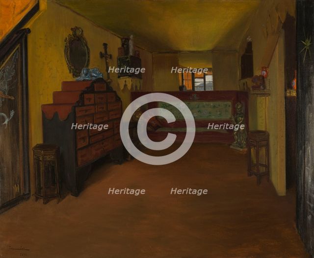 Victor Hugo's bedroom at Hauteville House, 1896. Creator: Pierre Georges Jeanniot.