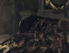 Victor Hugo's coffin covered with wreaths, 1885. Creator: E Durang