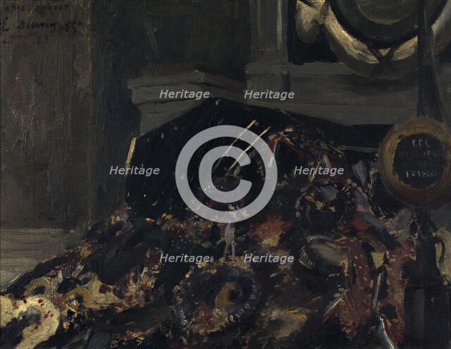 Victor Hugo's coffin covered with wreaths, 1885. Creator: E Durang.