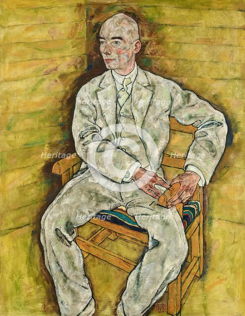 Victor Ritter von Bauer, 1918. Creator: Egon Schiele.