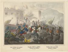 Victorious Sally by the Turkish garrison of Silistria on June 14th, 1854, 1854. Artist: Scholz, Joseph (active 19th century)