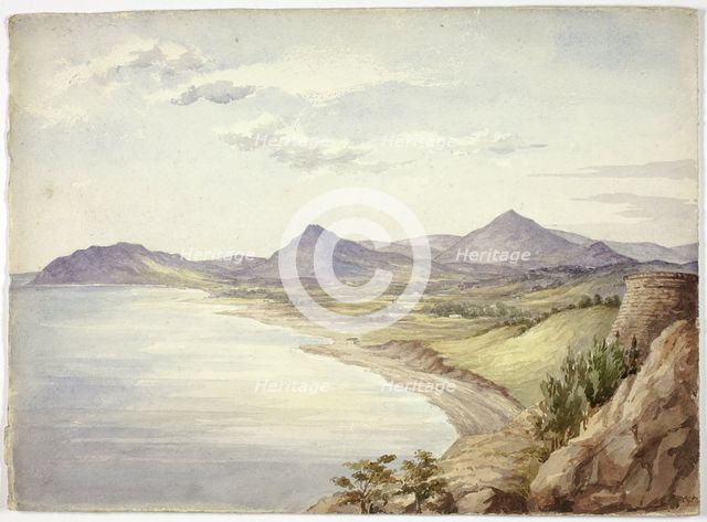 Victoria Castle and the Val of Shanganagh, Dún Laoghaire, 1843. Creator: Elizabeth Murray.