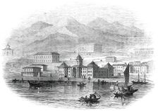 Victoria Barracks, Hong Kong - from a sketch by a correspondent, 1845. Creator: Unknown