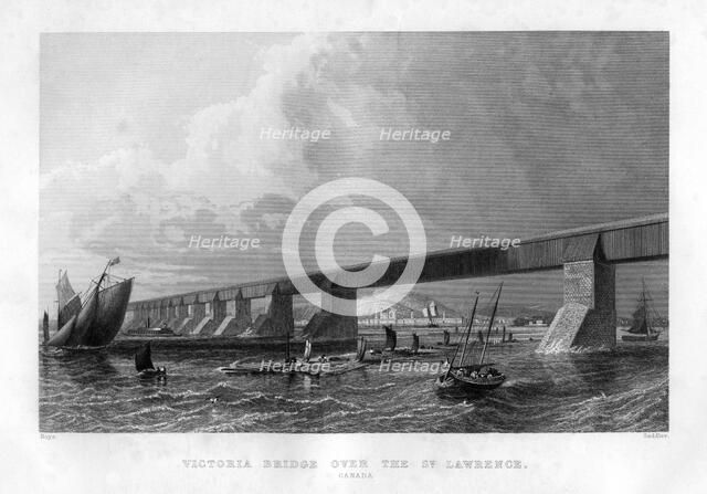 'Victoria Bridge over the St Lawrence, Canada', 1886. Artist: Saddler