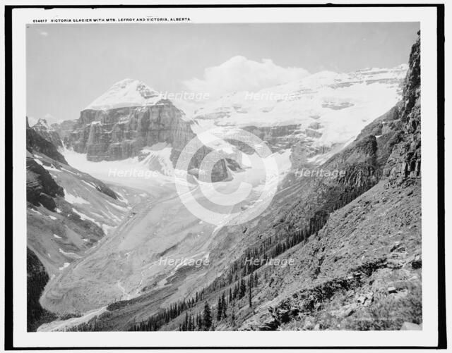 Victoria Glacier with Mts. Lefroy and Victoria, Alberta, c1902. Creator: Unknown.