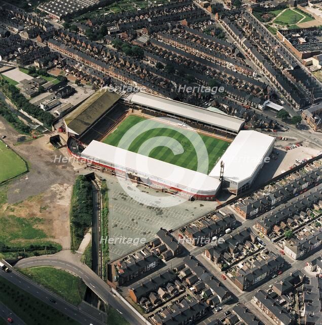 Victoria Ground, Stoke-on-Trent, 1992. Artist: Aerofilms.