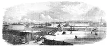 Victoria Docks - general view, 1856. Creator: Unknown