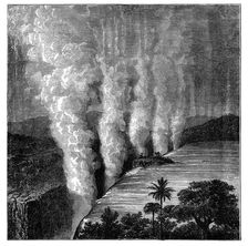 Victoria Falls on the Zambezi River, Africa, c1890