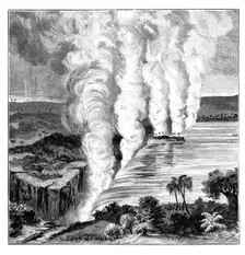 Victoria Falls of the Zambezi River, on the border between Zambia and Zimbabwe, 1900