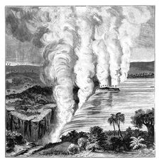 Victoria Falls of the Zambezi River, on the border between Zambia and Zimbabwe, 1900