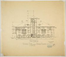 Victoria Hotel, Chicago Heights, Illinois, Front Elevation, 1892. Creator: Adler & Sullivan