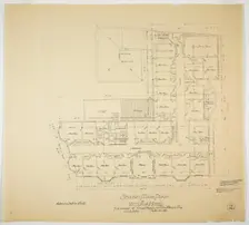 Victoria Hotel, Chicago Heights, Illinois, Second Floor Plan, 1892. Creator: Adler & Sullivan