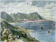 Victoria, Hong Kong, from the Chinese mainland, c1890