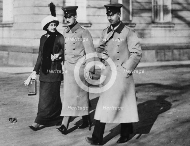 Victoria Louise, Ernst August and Prince Oscar, 1913. Creator: Bain News Service.