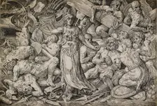 Victoria surrounded by Prisoners and Trophies, 1552. Creator: Frans Floris
