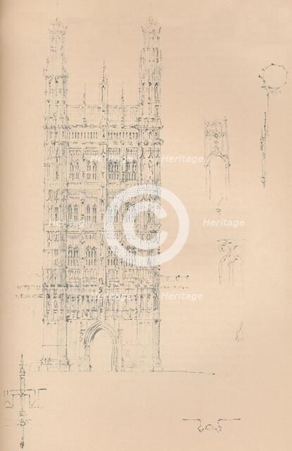'Victoria Tower, Westminster', c1837 (1904). Artist: Sir Charles Barry.