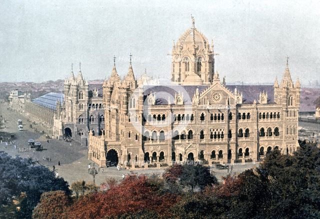Victoria Terminus, Bombay, India, late 19th century. Artist: Unknown
