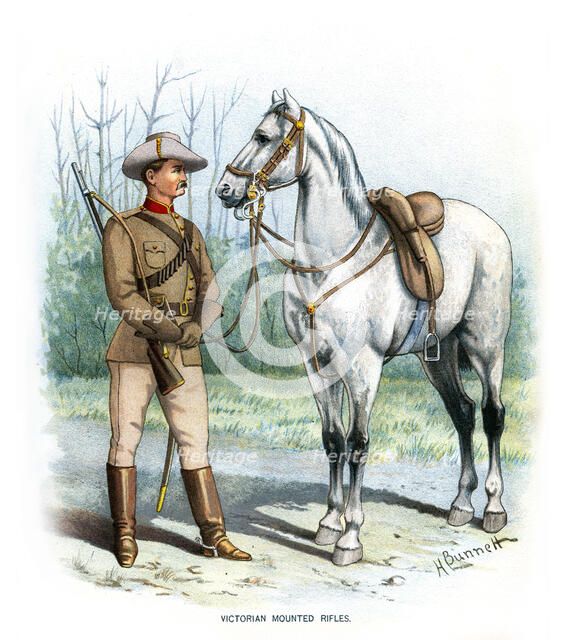 'Victorian Mounted Rifles', c1890.Artist: H Bunnett