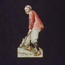 Victorian cut-out advertising Spalding golf balls and clubs, 19th century