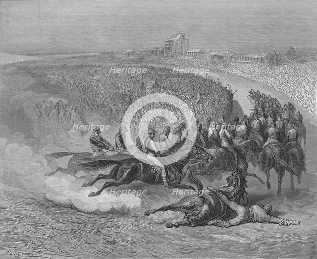 'Victorian Derby at Tattenham Corner', 1872. Artist: Gustave Doré.