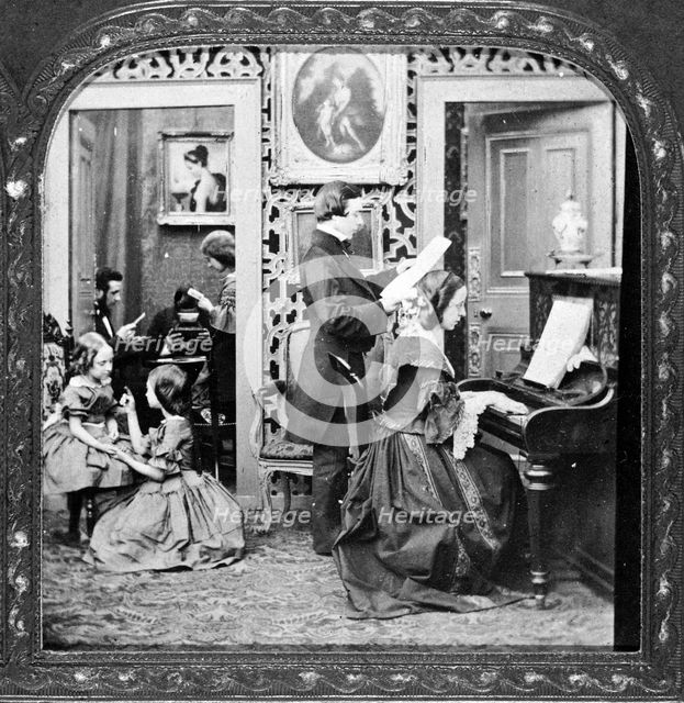 Victorian family scene, 19th century. Creator: Unknown.