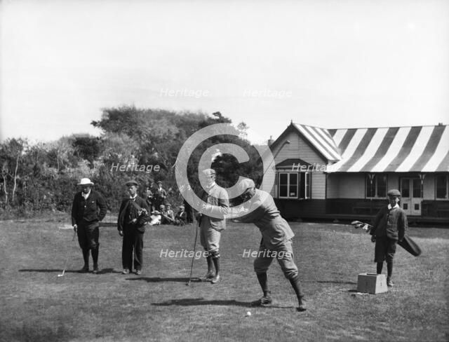 Victorian golfers at Burnham and Berrow Golf Club, Somerset, 1898. Artist: Unknown.