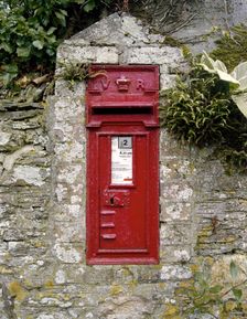 Victorian postbox, Talskiddy, St Columb Major, Cornwall, 2000. Artist: P Williams