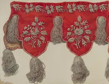 Victorian Shelf Drapery, c. 1940. Creator: Vera Van Voris