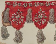 Victorian Shelf Drapery, c. 1940. Creator: Vera Van Voris