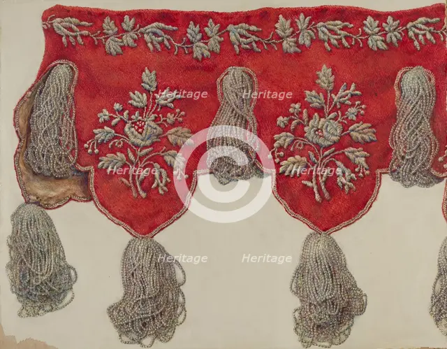 Victorian Shelf Drapery, c. 1940. Creator: Vera Van Voris.