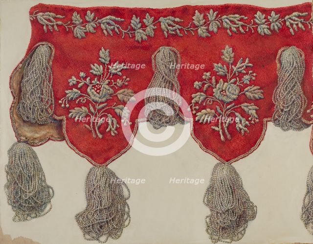 Victorian Shelf Drapery, c. 1940. Creator: Vera Van Voris.