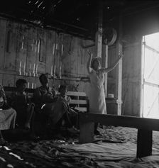 Victory through Christ Society holding its Sunday Morning Revival..., Dos Palos, California, 1938. Creator: Dorothea Lange