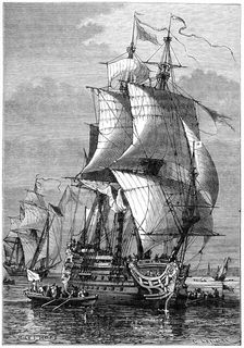 Victory by Abraham Duquesne over Admiral Michel Adriaanzoon de Ruyter, 1898. Artist: Laplante