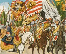 Victory celebration at Hohenfriedberg, 4 June 1745, (1936). Creator: Unknown