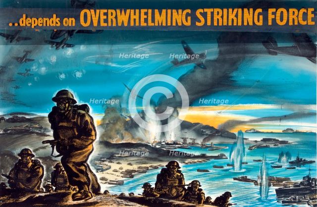 '[Victory]...depends on overwhelming striking force', World War II poster, between 1939 and 1946. Creators: Central Office of Information, Whitear.