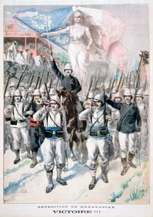 Victory!!, French intervention in Madagascar, 1895. Creator: F Meaulle
